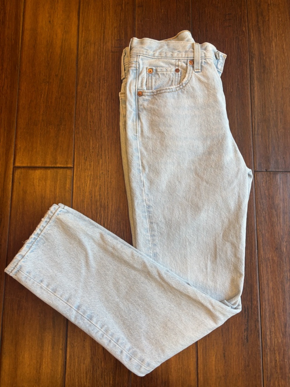 Women's Levi's® 501™ High-Rise Straight Leg Jeans 24 X 30 Light Wash button fly